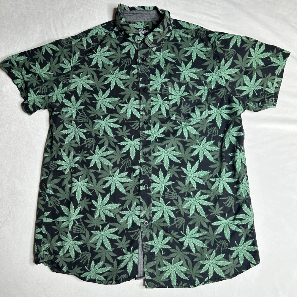 Tropical Leaf Print Men's Casual Shirt
